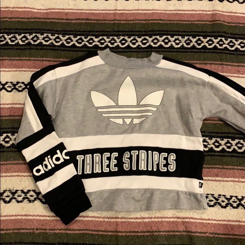 Adidas three stripes crop top.